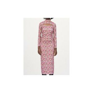 Zara Floral Cutout Body-con Maxi Dress
